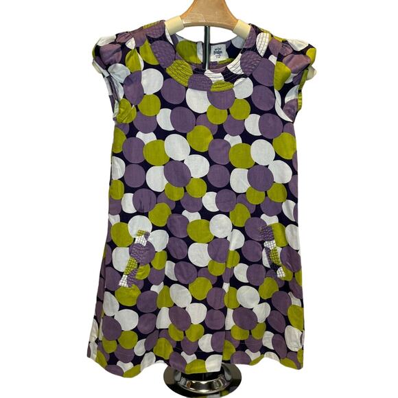 Girl's Mini Boden Cap Sleeve Purple Dot Print Cotton Summer Dress - Picture 1 of 4